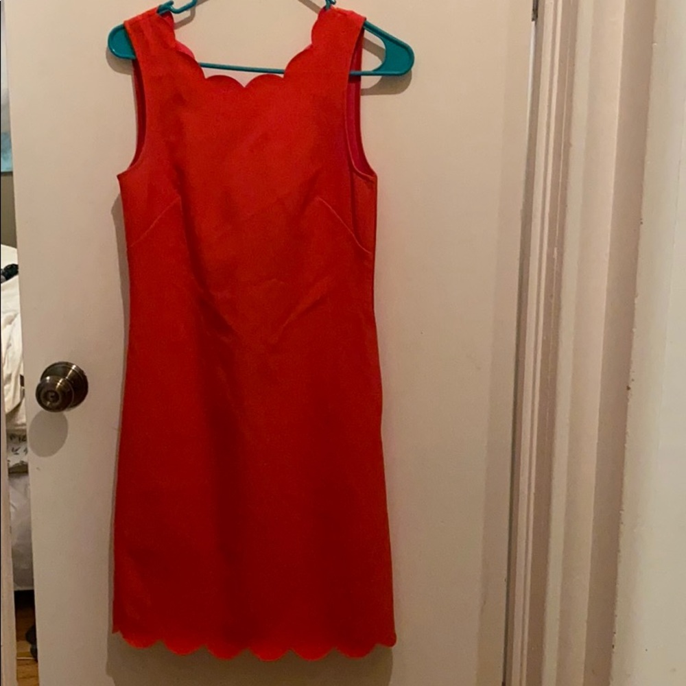 Coral Scalloped Dress